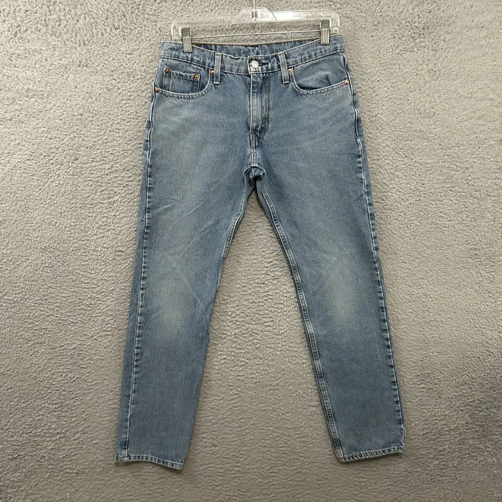 Levis Jeans Mens‎ 29x32 Blue Denim 502 Slim Tapered American Stretch Light Wash